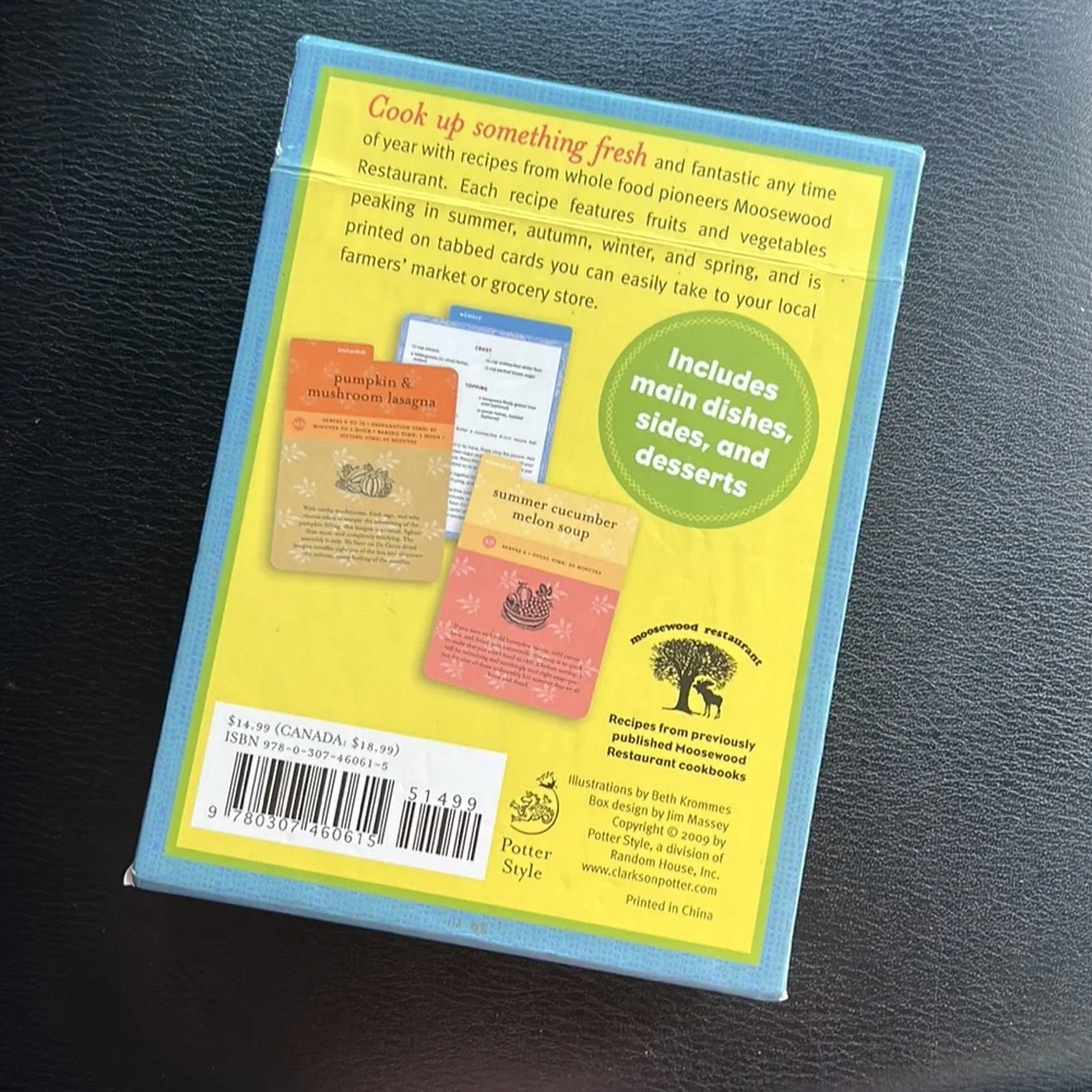 Moosewood Restaurant Seasonal Recipe Card Deck